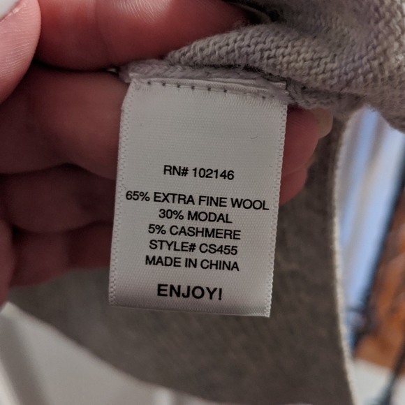 EUC Michael Stars Light Gray Lilac Stripe Sweater - Picture 6 of 7